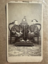 Rare Antique Photo Chinese Children Royalty? 1800s China CDV Albumen picture