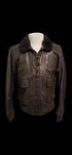VTG Vietnam War US Navy G-1 Leather Flight Jacket Small Scovill Zip Named picture