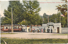 Entrance to Waverly Park-Lansing, Michigan MI-antique unposted German postcard picture