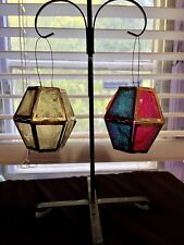 Antique German Christmas Celluloid Fold-Up Collapsible Lantern 12 Panel Ornament picture