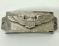WWII Sterling LOCKETAG Sweetheart Photo Locket Bracelet Plate US Army Wings picture