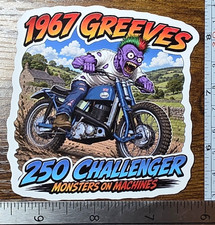 1967 Greeves 250 Challenger Motorcycle 9x9cm Vinyl Sticker Motocross Art Farm picture