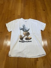 Walt Disney World Mickey Mouse Silhouette Photo Collage T-Shirt Men Large White picture