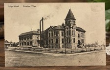 1922 Rawlins WY High School Vintage Postcard Posted Rendle’s Drug Store Wyoming picture