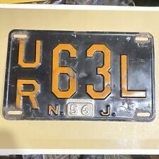 1956 New Jersey License Plate UR63L picture