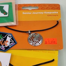 Girl Scouts Memorabilia Lot Patches Pins Necklaces Froggie Camping GIRLtopia picture