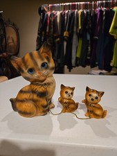 Vintage Ceramic Calico Mama Cat Along With Chained Babies picture