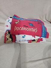 Vintage Disney Pocahontas Flannel Twin Sheets 100% Cotton Sheet Set 90s picture