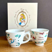 Starbucks X Disney 2024 China Alice in Wonderland 7oz and 9oz Couple's Mug Set  picture