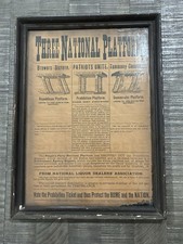 Rare John Danner 1892 Original Prohibition Platform Advertising Sign Vintage picture