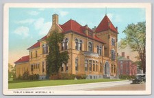 Westerly RI Public Library Vintage Postcard 1917 Posted picture
