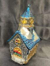 Vtg Large Dept 56 Mercury Glass Steepled Church Ornament picture