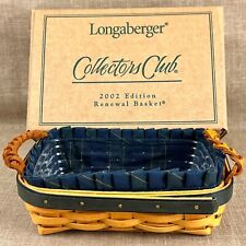 Longaberger 2002 Collectors Club Renewal Basket with Liner and Plastic Protector picture