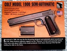 Colt Model 1900 Semi Automatic Pistol Classic Firearms Photo Card u picture