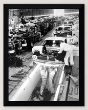 12X9 FRAMED 1965 FORD SHELBY MUSTANG AUTO ASSEMBLY LINE REPRODUCTION PRINT picture