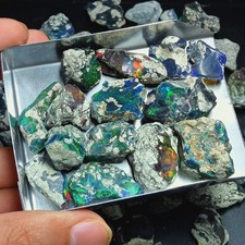 Opal Rough Lot β 100ct Ethiopian Smoked Black, Rare Quality Fire Gemstones picture