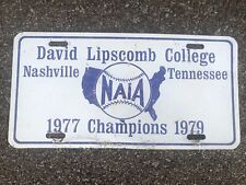 1979 Tennessee License Plate Nashville David Lipscomb NAIA Champions 1977 picture