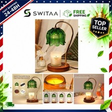 Funistree Green Candle Warmer Lamp with Timer, Dimmable Floral Vintage Gift picture