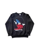 VTG Disney Fantasia Mickey Mouse Sorcerer's Apprentice Black Sweater Size Medium picture