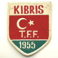 Vintage Cyprus Turkish Football Association Kibris KTFF Cloth Patch Badge 1955 picture