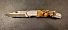 CSFIF Damascus Folding Knife Engraved and Stained Camel Bone Handle- XA02 picture