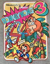RARE 1983 Genuine Nintendo DONKEY KONG 3 Arcade SIDE ART Decal OEM NEW UNUSED picture