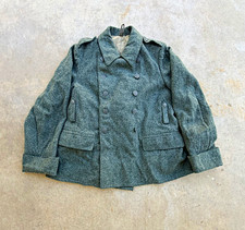 1945 Vintage Swiss Army Double Breasted Wool Military Jacket WWII Era picture