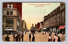 Louisville KY-Kentucky, Fourth Avenue, Vintage c1911 Postcard picture