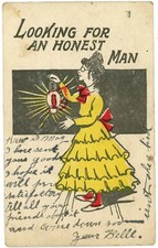 Looking For An Honest Man Comic Postcard Undivided Back c1907 Posted Somerset KY picture