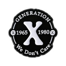 GEN X 1965 1980 Enamel Pins Custom We Don'T Care Brooches Lapel Badges Clothes picture