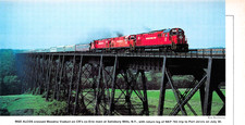Morristown & Erie ALCOs Moodna Viaduct Salisbury Mills NY Vintage Magazine Image picture