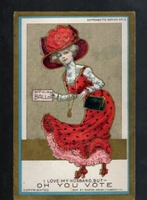 E164 Antique Postcard I love my husband but I must vote Suffrage Ballot picture