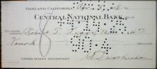 1925 The Central National Bank of OAKLAND CALIFORNIA Check LOT #5    picture