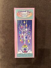 Vtg Cottontail Trail 18” Easter Tree Bendable Branches Wood Ornaments  picture