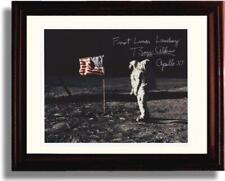 8x10 Framed Buzz Aldrin Autograph Promo Print - American Flag on the Moon picture