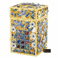 Hand-Painted Enamel Tzedakah Charity-Treasure Box Embellished w Crystals picture