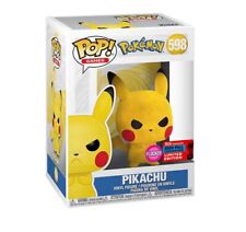 Pikachu Angry Flocked NYCC 598 Pokemon Funko Pop Vinyl New in Mint Box+Protector picture