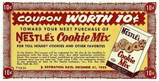 1955 Nestle's Cookie Mix Store Vtg Coupon Grocery 10 Cents Off Expired picture