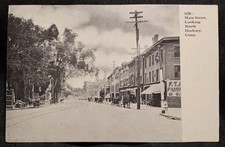 Vintage 1900s Main Street Looking North Danbury, Connecticut Postcard Horses picture