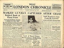 west london chronicle jan 10th 1947 - masked gunman captured  picture