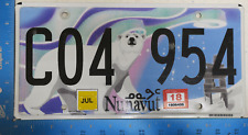 Nunavut License Plate 2018 Commercial Com Graphic Bear Tag 18 C04954 4954 picture