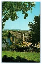 c1950's Old Truss Bridge River Lake Ft. Leavenworth Kansas Missouri MO Postcard picture