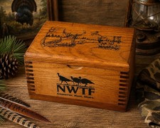 NWTF National Wild Turkey Federation Wooden Hunting Wildlife Keepsake Box Decor picture