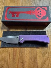 Chaves RCK9 Titanium Bohler M390 Satin Blade With Purple Crosshatch By Chaves picture