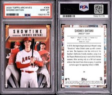 2020 Topps Archives 306 Showtime Shohei Ohtani Rare PSA 10  picture