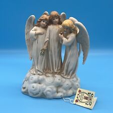 Vintage Schmid 3 Angels Porcelain Music Box Shackman 1988 Christmas picture