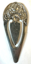 BEAUTIFUL VINTAGE ELIAS STERLING SILVER FINE PEWTER ROSE FLOWER BOOKMARK picture