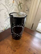 Starbucks Swarovski 2015 Black Ceramic  Coffee Mug Crystal Tumbler Lid 12 oz cz picture