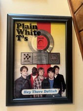 Hey There Delilah Plain White Tees Platinum Plaque Rare picture