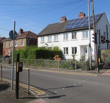 Photo 6x4 Cocker Avenue solar panels and pelican crossing, Cwmbran Cwmbra c2017 picture